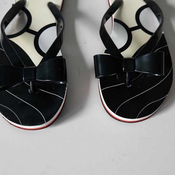 ALICE + OLIVIA | Stacey Face Flip Flops black Red Size 37 - Picture 3 of 6